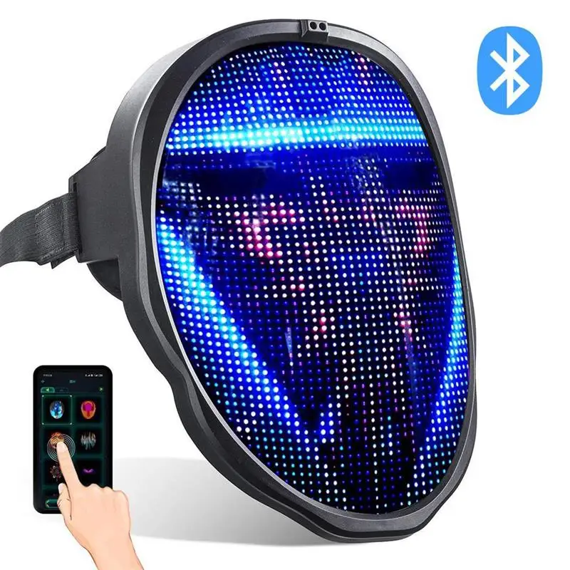 Светодиодная светящаяся Bluetooth-маска для лица меняющая лицо полноцветный дисплей
