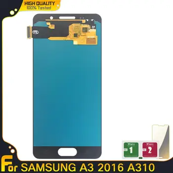 

LCD For Samsung Galaxy A3 2016 A310 A310F A310H A310M LCD Tested Display Digitizer Touch Screen Assembly Adjust Brightness