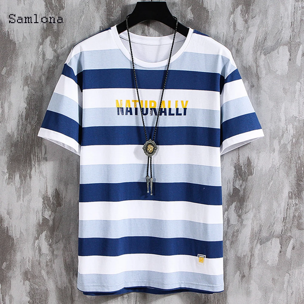 

80%Cotton Short Sleeve Stripe Contrast Color Hedging Men Tshirt 2020 New Summer Casual Fashion O-Neck Men clothing Tees Tops