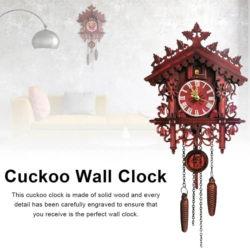 Настенные часы Cuckoo деревянные с черным лесом античные кварцевые настенные