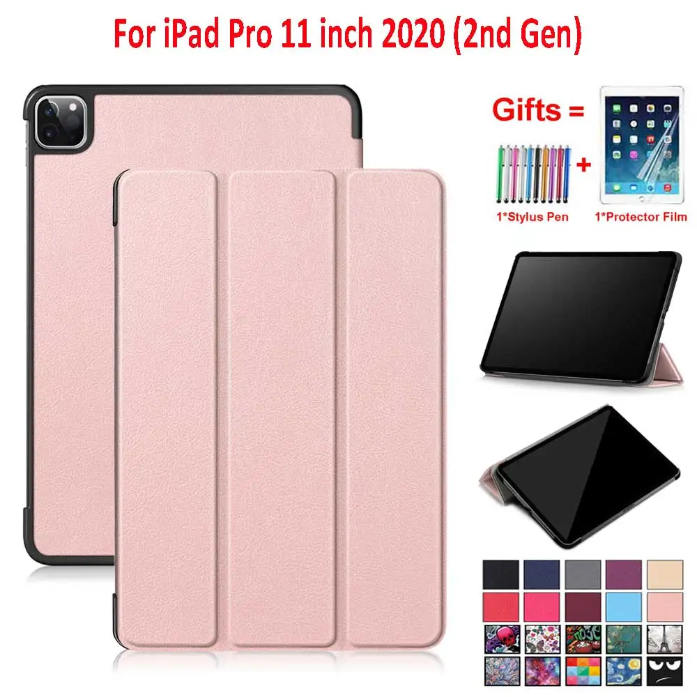 

Trifold Smart Case for iPad Pro 11 2020 / iPad 2nd Generation , Auto Sleep Wake Magnetic Slim Leather Hard PC Back Stand Cover