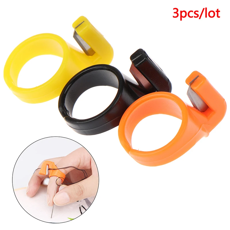 

3PCS/1PCS Plastic Thimble Sewing Ring Thread Cutter Finger Blade Needle Sewing Craft DIY Accessory Tool Finger Knife