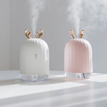 

220ML Air Humidifier White Deer And Pink Rabbit Design Water Diffuser With Colorful Night Light USB Interface Water Nebulizer 41