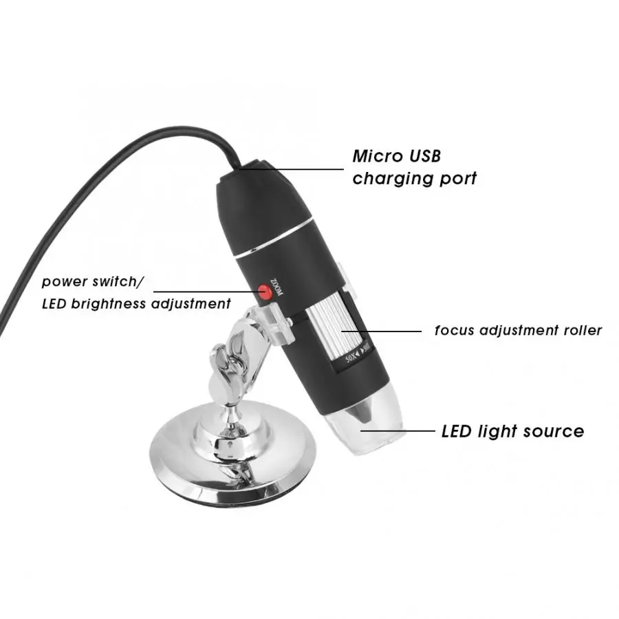 DC 5V 1A Ручной Электронный 3mm-infinite микроскоп 0-10M 500X лупа USB для компьютера