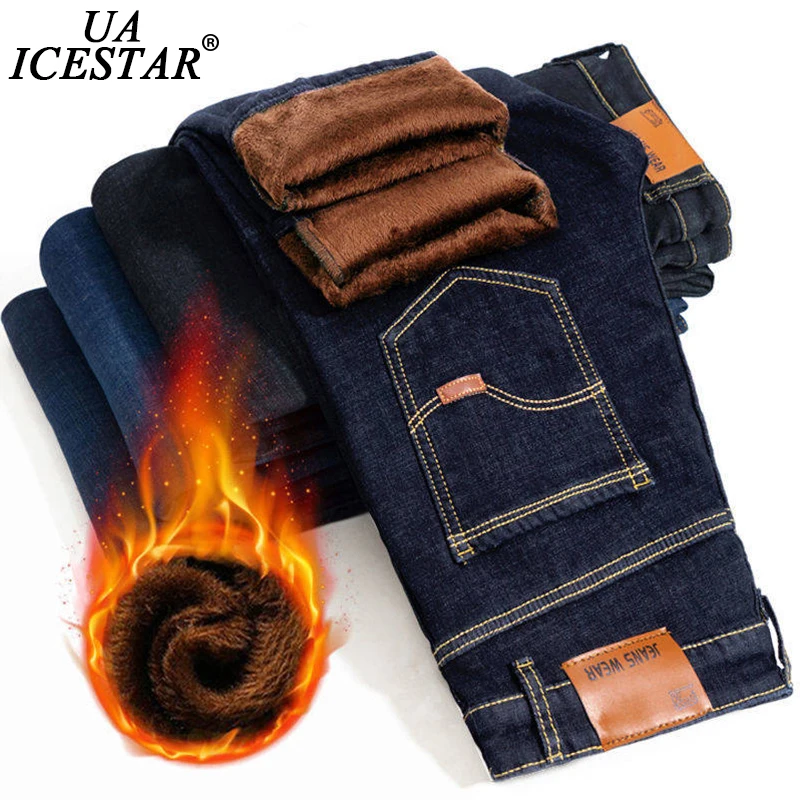 Liquidación UAICESTAR-pantalones vaqueros elásticos de franela para hombre, Jeans de alta calidad, informales, a la moda, para Primavera, 2020 aKwjMmYZzgo