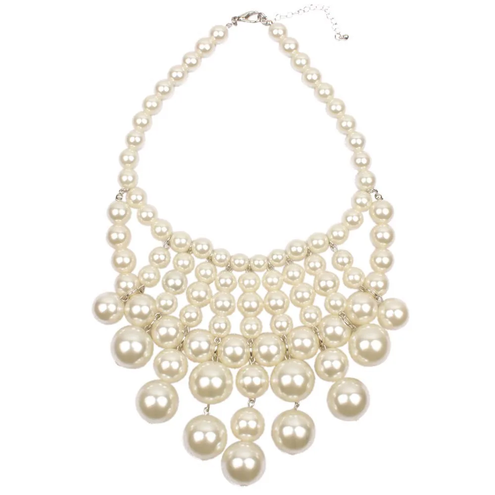 

Exaggeration New Style Europe And America Versatile Elegant Star Style Necklace Simple Glorious Imitation Pearl Clavicle Necklac