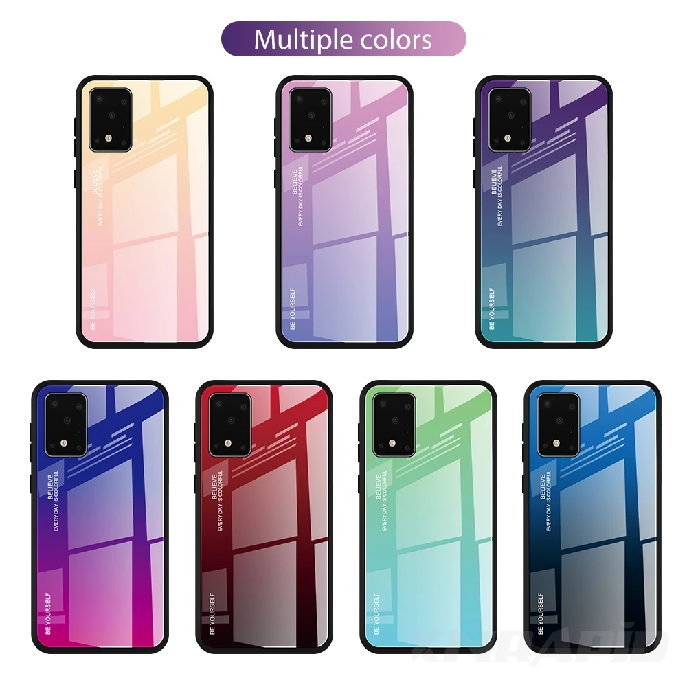 

For Samsung Galaxy S11 Plus Case Hard Tempered Glass fashion Gradient Protective Back Cover For samsung S11e Case