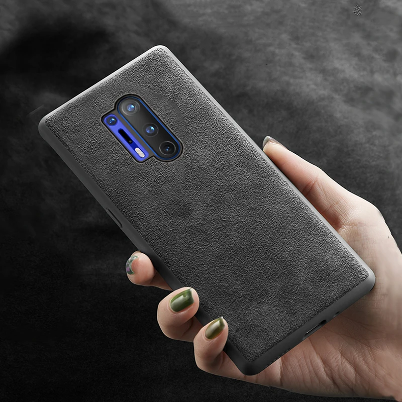 

LANGSIDI Brand new Genuine Cow Suede Leather Phone case for Oneplus 8pro 8 7T 7 Pro 7 6 6T 5 5T Full protective back cover Coque