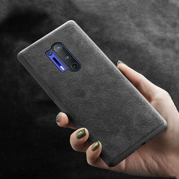 

LANGSIDI Brand new Genuine Cow Suede Leather Phone case for Oneplus 8pro 8 7T 7 Pro 7 6 6T 5 5T Full protective back cover Coque