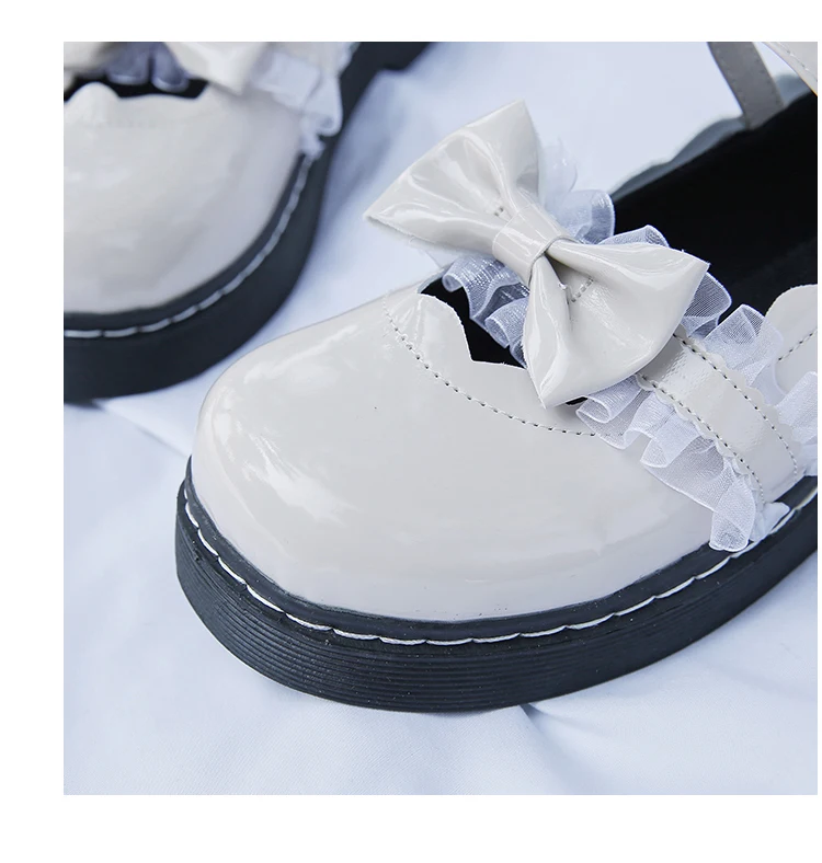 Обувь в готическом стиле «лолита» на платформе и низком каблуке; женская Милая Кружевная обувь; обувь для школьной униформы; kawaii; женская обувь с милой бабочкой