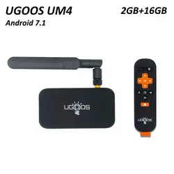 Ugoos UM4 smart tv телеприставка rk3328 2 Гб DDR4 16 Гб rom android 7,1 tv box 2,4G/5G двухдиапазонный wifi Поддержка Bluetooth 4k HD tv Bo