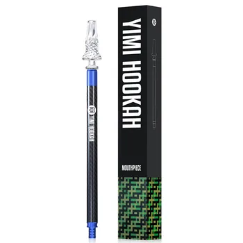 

Aluminum Hookah Mouthpiece Carbon Fiber Combine Glass Shisha Hose Handle Length 40cm Blue