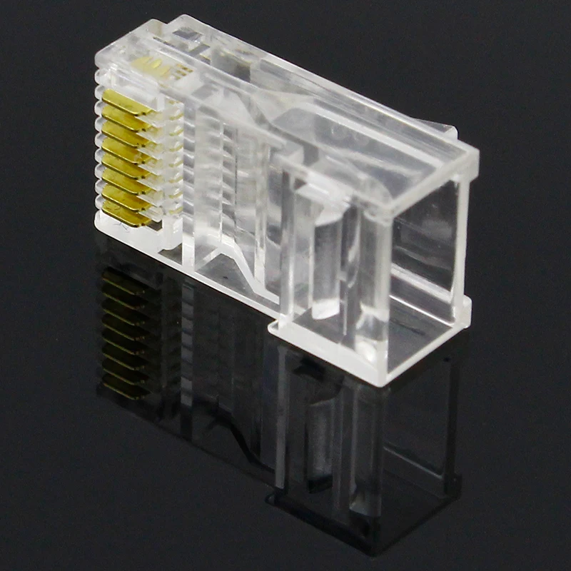 크리스탈 헤드 모듈러 플러그 금도금 네트워크 커넥터, 100PCs, RJ45, CAT5, CAT5E, 신제품, 무료 배송