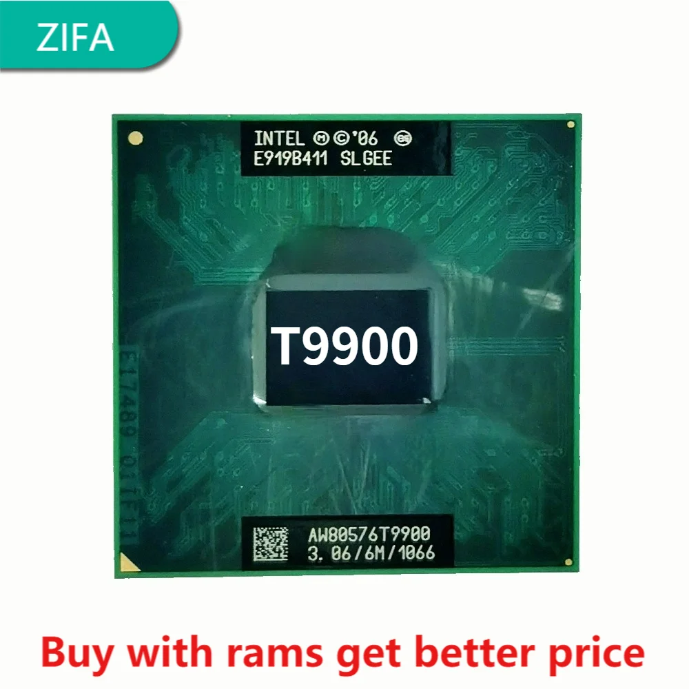 Процессор Intel Core 2 Duo T9900 SLGEE 3 0 ГГц двухъядерный двухпоточный ЦПУ 6 Мб 35 Вт Разъем P |