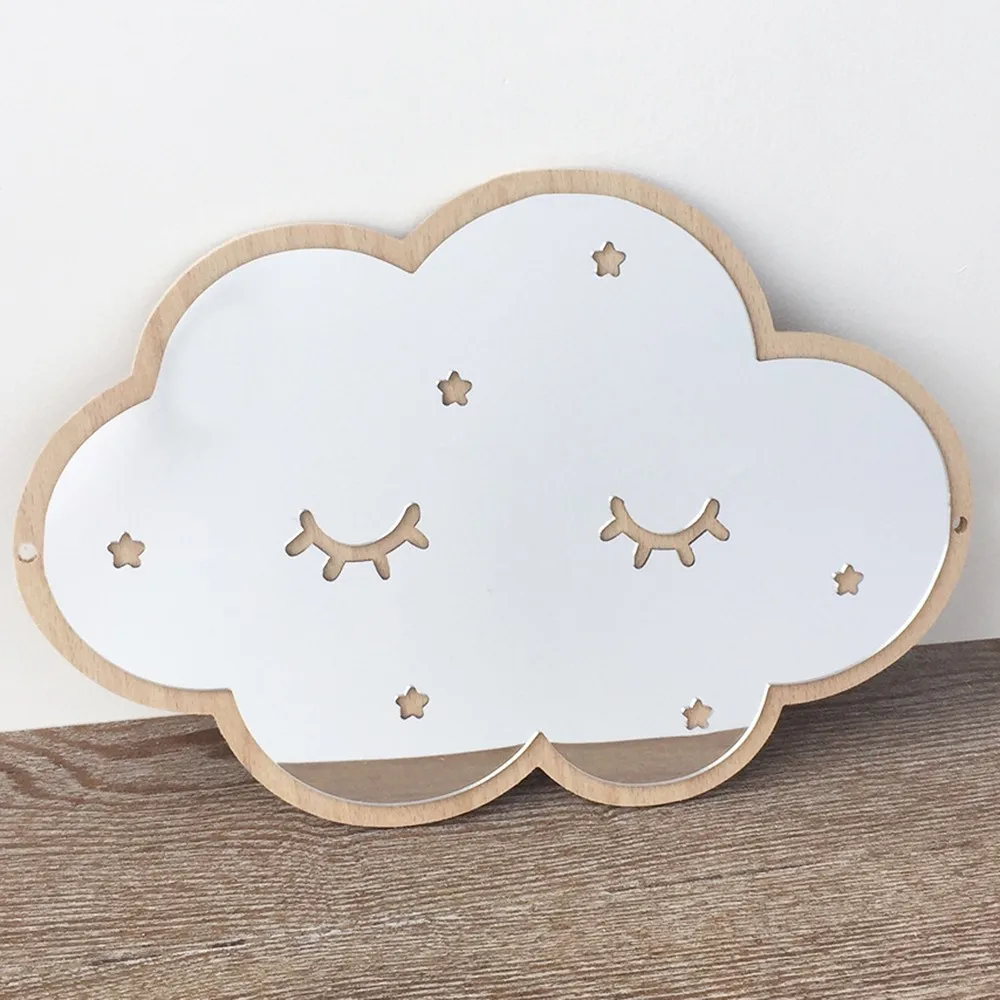 28x18 см DIY можно повесить детский сад детская комната облако декоративное зеркало Дерево Зерно трехмерное зеркало настенные наклейки