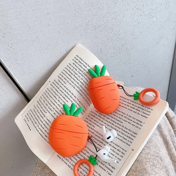

Cute 3D Carrot Wireless Bluetooth Case For apple airpods Pro Earphone Silicone Cases For airpods 2 3 Protective soft Cover