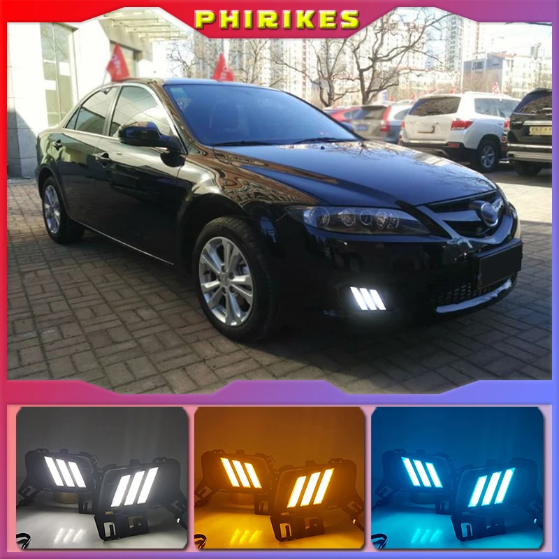 

2pcs LED DRL Daytime Running Light Daylight Waterproof Turn Signal lamp For Mazda 6 Mazda6 2006-2015
