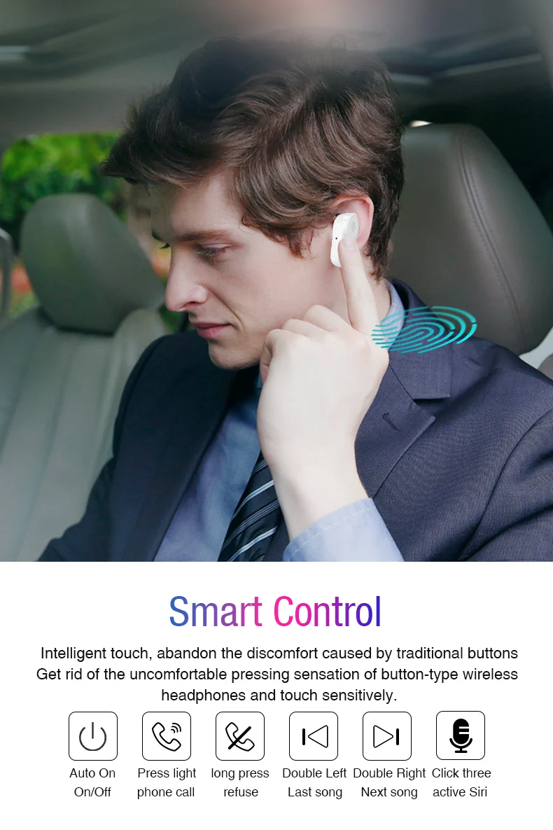 14 мм Hydrid Drive беспроводные наушники бесплатно X Bluetooth 5,0 TWS наушники Qualcomm3020 HiFi умный датчик света гарнитура MEMS Mic App