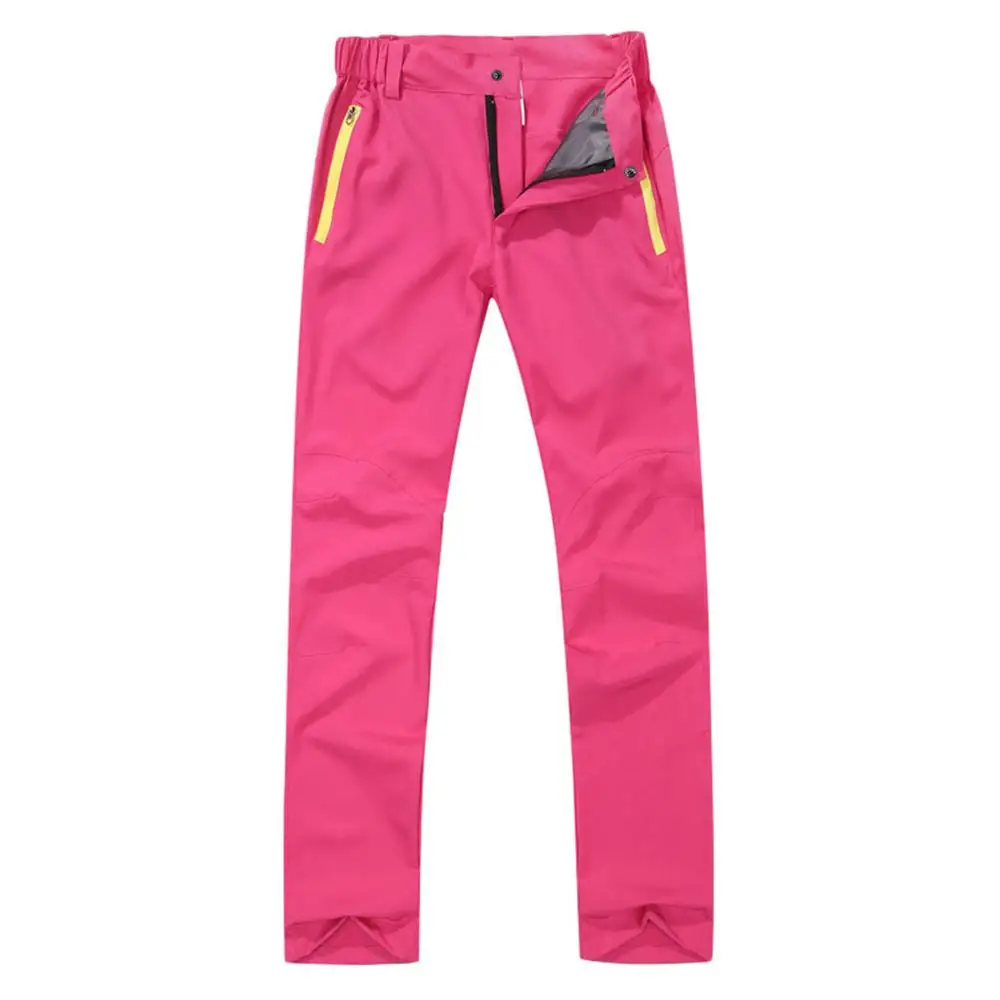 Женские Плюс быстросохнущие уличные водонепроницаемые походные лыжные брюки осень средняя талия сплошной цвет альпинистские Трекинговые Брюки для женщин