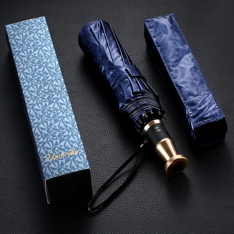 

Luxury Germany Full-automatic Umbrella Men's Folding Car Sun Umbrella Windproof UV Large Men Business Regenschirm Gift Box SY237