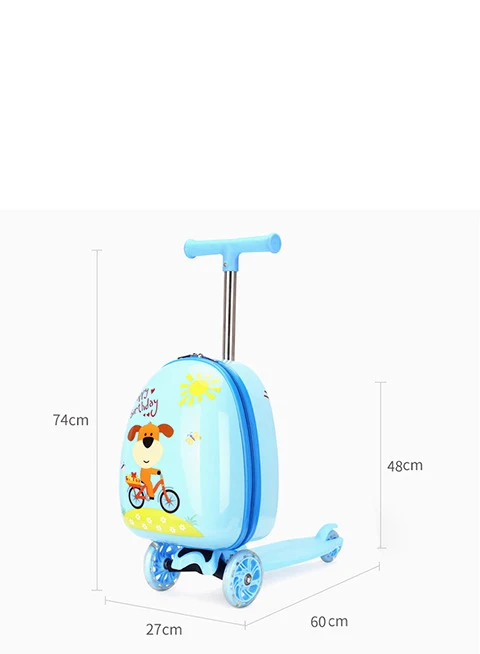 Милый мультяшный Детский чемодан для скутера на колесиках, сумка для ленивой тележки, Детская сумка для переноски, дорожная сумка на колесиках, сумка для скейтборда, подарок