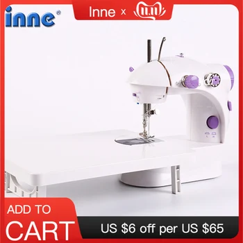 

INNE Sewing Machine Portable Mini Desktop Foot Pedal Night Light Household Straight Line Cutter Automatic Winding Mending