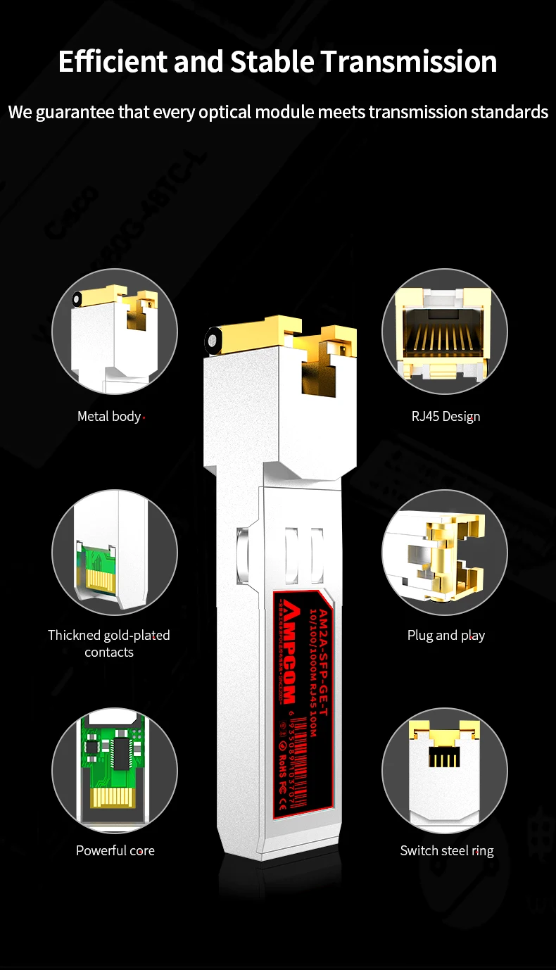 mmf 1000base-t sfp para cisco h3c huawei tp-link e mor