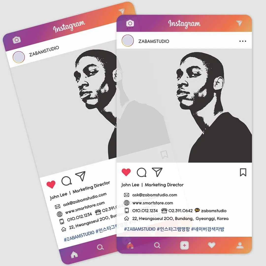 Индивидуальные визитные карточки InstaCard матовые прозрачные с принтом и дизайном