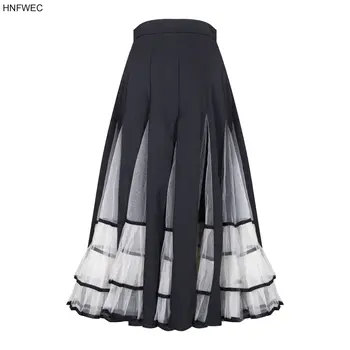 

Spring New 2020 Women Skirts Wild Casual Europe Pleated Mesh Skirt Female Solid Color Fashion Ladies Skirts Y620