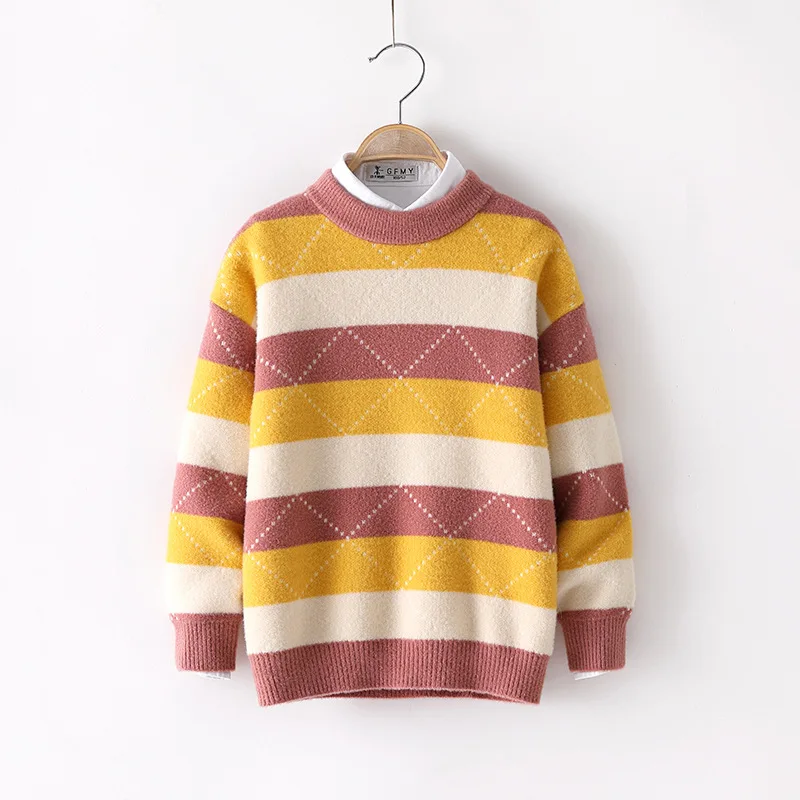 SINGBAIL свитер на маленькую девочку sweaters for girls теплый свитер на мальчика вязаный кардиган детский свитер девочки 10 лет детские кофты для мальчиков свитер