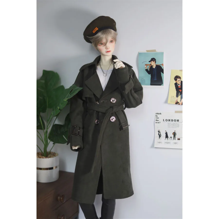 

BJD DOLL Long Coat Outfits Top Army Green Clothing For Male 1/4 1/3 SD17 70cm 17" 24" Custom BJD MSD SD DK DZ AOD Doll HEDUOEP