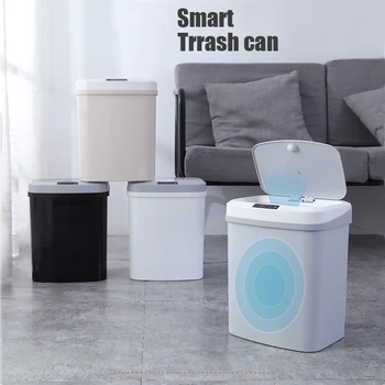 

Smart Trash Can Home intelligent Waste Bins Automatic Induction Electric 15L Trash Can Kick Barrel Charging Version
