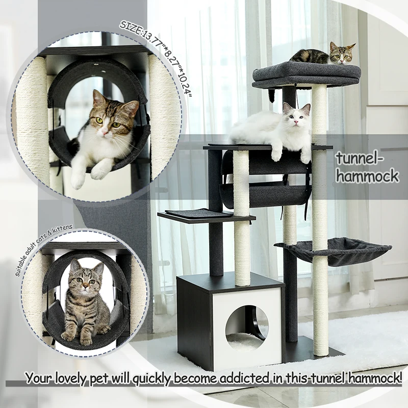 cat tree com bola de suspensão kittern playground