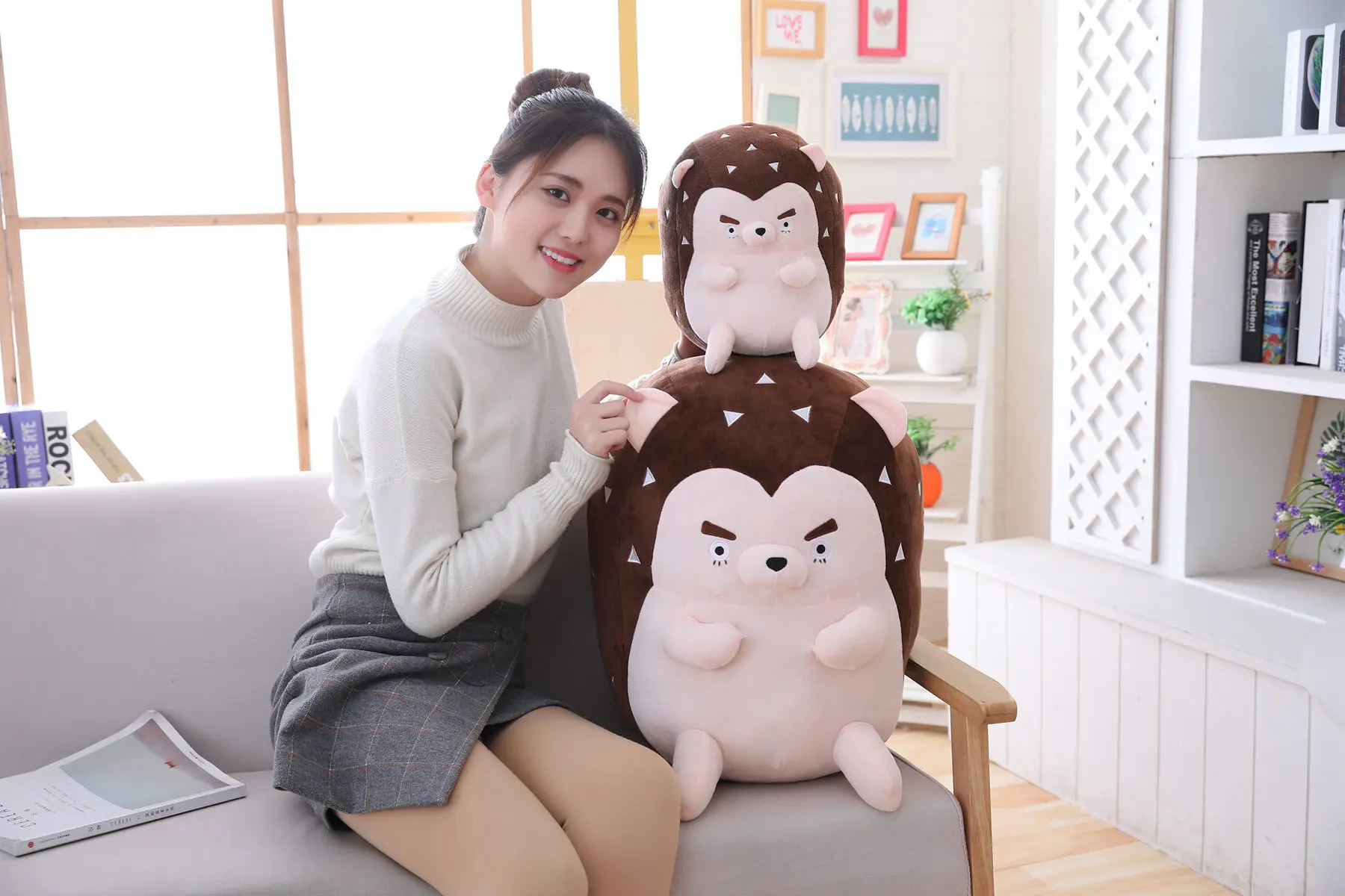 1 pc/25 50 см, симпатичные, с плюшевым ежом; игрушка мягкие Животные с плюшевым ежом; кукла подушка для сна, игрушки для детей, подарок ко дню рождения