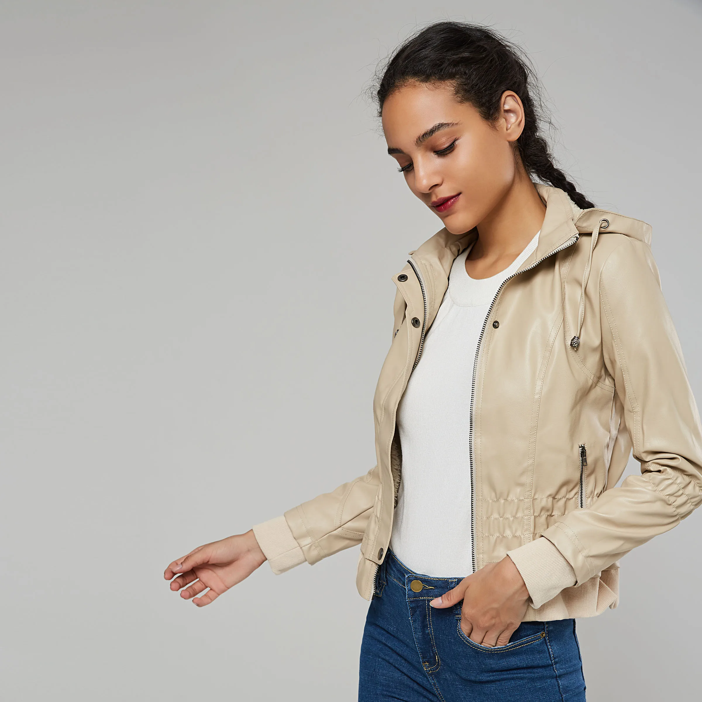 remarkable Women coats jacket winter slim cool OvercoatThick fur England outwear zipper button spliced hooded