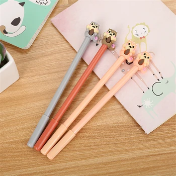 

1pcs Cartoon Cute squirrel gel pen 0.5mm ballpoint Black color ink pens for writing Stationery Office School supplies