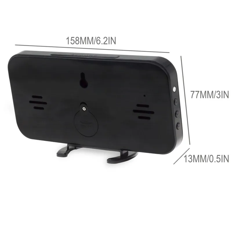  Digital LED Alarm Clock Mirror Clock Snooze Display Time Night Led Table Desk 2 USB Charge Ports fo