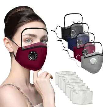 

In Stock! Adults Washable Reusable Face Mask With Filter And Detachable Eye Shield маска для лица маски mascarilla masque