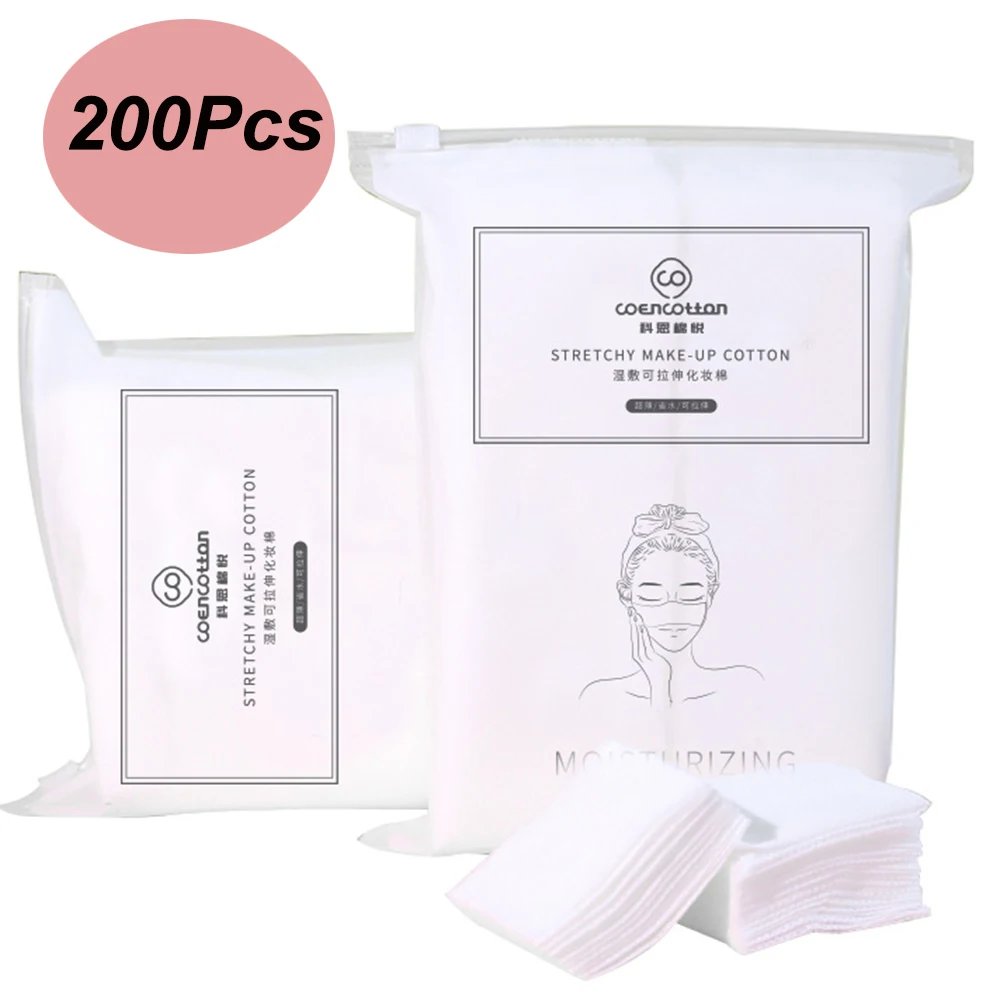 200Pcs Stretchable Cotton Pad Soft Facial Makeup Remover Clean Cotton