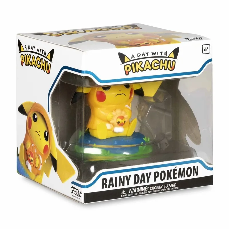 Takara Tomy Pokemon Lucky Rainy Day Pikachu Action FigureAction Model Toys TechnicalMaterial: PVC 8cm