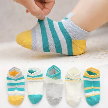 

5pairs Children Sock Breathable Sports Boys Sokcs Cotton Stripe Chaussette Enfant Cartoon Scoks
