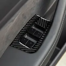 Для Tesla модель 3 модель три TESLA автомобильный подъемник стекло кнопка наклейка углеродное волокно дверь Лифт окно Кнопка панель наклейка