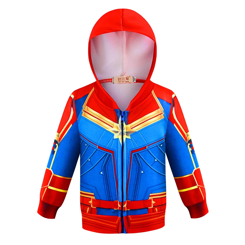 Пальто для мальчиков Осенняя толстовка с капюшоном «мстители», «капитан», «Человек-паук», «Супермен», костюм Базза Лайтера, куртка для маленьких девочек, одежда