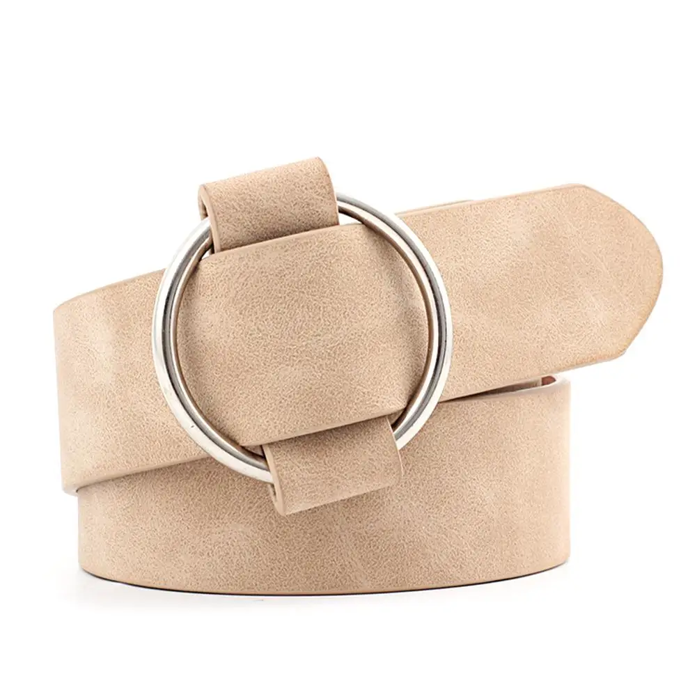 Women Belt New Wide Suede Leather Waist Belt Female Casual Ladies Round Buckle Belts For Women Dresses Belts 30E
