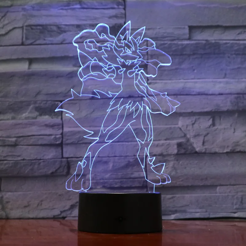 Покемон Пикачу 3D визуальная лампа цвета Изменение Оптическая иллюзия сенсорный стол светодиодный ночник отличные подарки для детей украшение дома - Испускаемый цвет: 7 Colors Changeable