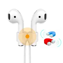 AirPods магнитный ремешок для Apple, беспроводные наушники, магнит на шнурке, спортивный силиконовый airpod адсорбционный шнур для наушников, 100 шт./лот