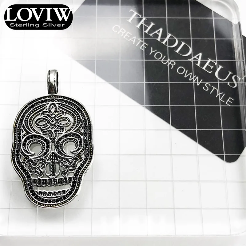Кулон череп маска желтый, брендовые модные ювелирные изделия Thomas SABOR аксессуары 925 пробы Серебряный подарок для женщин и Rebel для мужчин