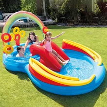 Piscine gonflable en forme de 8 arc en ciel pour enfants, fontaine d'eau, jardin, maison, paradis, piscine d'extérieur