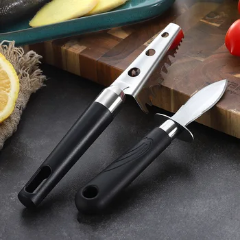 

304 Stainless Steel Household to Scales Scraper Oyster Knife Pry Oysters Tool Pry Shell Oyster Knife Does Not Damage Hand Useful