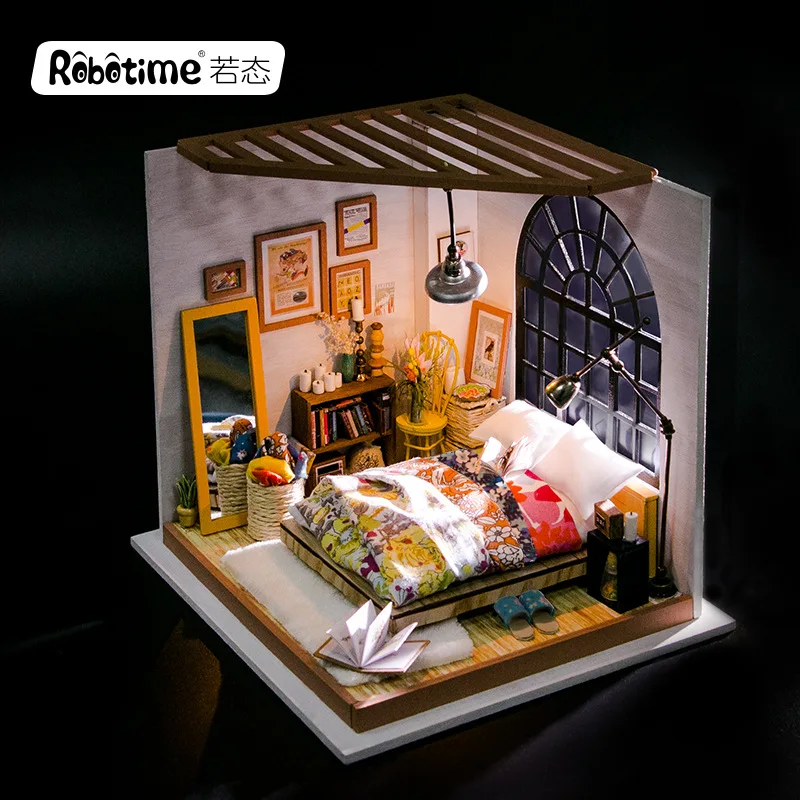 

Robotime Handmade DIY Hut Assembled Model Creative Birthday Gift Sweet Dream Bedroom